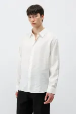 Chemise oversize en modal, écru