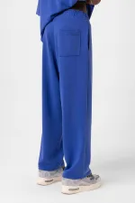 Label Detailed Oversize Modal Fabric Tracksuit Set Navy Blue