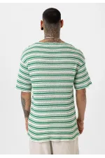 T-shirt en maille rayée oversize Benetton