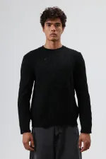 Pull oversize en maille à motifs, noir