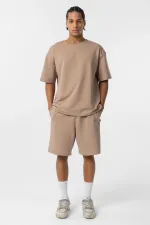 Basic Oversize Şort Takım Vizon