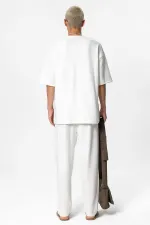 Oversize Basıc Triko Eşofman Takım Ekru Oversize Basıc Triko Eşofman Takım Ekru