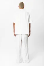 Basic Shirt and Bottom Set in White