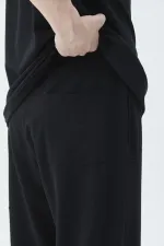 Delik Detaylı Oversize Eşofman Takım Siyah