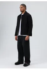 Boxy Fit Gabardin Ceket Siyah