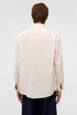 Oversize Uzun Kollu Keten Gömlek Naturel