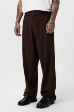 Costume croisé coupe décontractée, couleur café