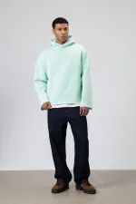 Basic Oversize Seamless Hooded Sweatshirt Mint