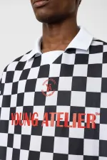 Oversize Polo Yaka Forma Tişört SİYAH/BEYAZ