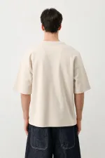 Kısa Kollu Boxy Fit Tişört Taş