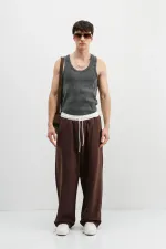 Baggy Fit Eşofman Alt Kahve
