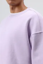 Sweat-shirt basique oversize délavé lilas