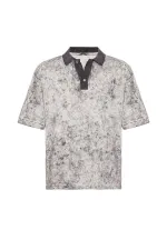 Yıkamalı Oversize Polo Yaka Tişört Siyah