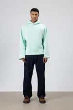 Basic Oversize Seamless Hooded Sweatshirt Mint