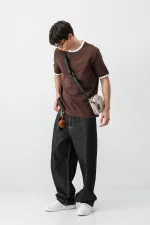 Kısa Kollu Regular Fit Tişört Kahve