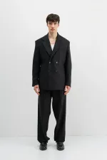 Costume croisé oversize noir