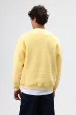 Sweat-shirt basique oversize délavé jaune