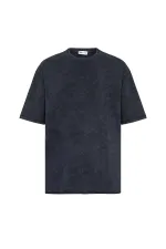 T-shirt noir oversize basique délavé