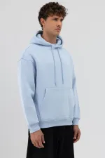 Sweat à capuche basique oversize bleu ciel