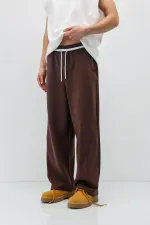 Bağcıklı Baggy Fit Eşofman Alt Kahve