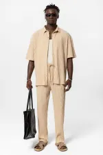 Basic Oversize Ottoman Takım Bej