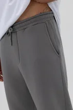 Basic Paça Lastikli Eşofman Alt Füme