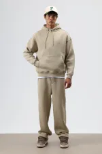 Yıkamalı Baggy Eşofman Alt Haki