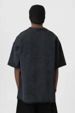 T-shirt noir oversize basique délavé