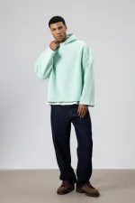 Basic Oversize Seamless Hooded Sweatshirt Mint