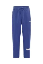 Label Detailed Oversize Modal Fabric Tracksuit Set Navy Blue