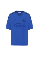 Printed Oversize Jersey T-Shirt (Navy Blue)