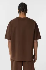 Basic Oversize Şort Takım Kahve