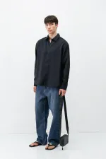 Chemise oversize en modal noir