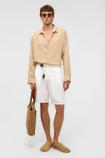 Oversize Long Sleeve Modal Fabric Shirt Stone