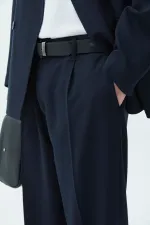 Costume croisé coupe décontractée, bleu marine