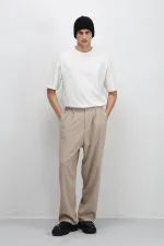 Baggy Fit Kumaş Pantolon Taş