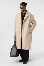 Oversize Uzun Kaşe Kaban Taş