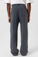 Premıum Yıkamalı Yırtık Detaylı Oversize Eşofman Takım Siyah