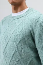 Pull oversize en maille à motifs menthe
