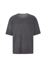 T-shirt noir oversize basique ottoman délavé