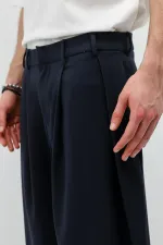 Barrel Fit Tailored Pantolon Lacivert