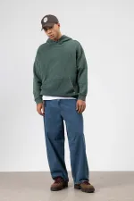 Sweat à capuche oversize à imprimé délavé vert foncé