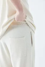 Oversize Basıc Triko Eşofman Takım Kemik