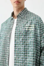 Uzun Kollu Kareli Gömlek Nefti