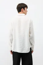 Chemise oversize en modal, écru