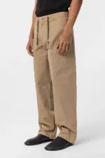 Baggy Fit Gabardine Trousers Tan