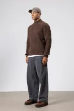 Yarım Balıkçı Yaka Triko Kazak Vizon