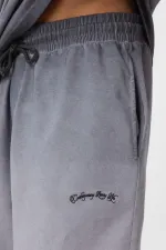 Yıkamalı Oversize Eşofman Takım Gri