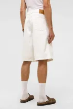 Oversize Bermuda Denim Shorts, Ecru