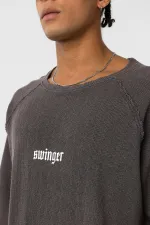 T-shirt oversize en maille imprimée délavée, couleur café